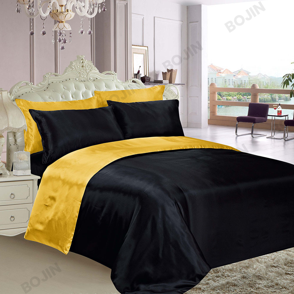 2-3 stk 100% polyester Varm tyk solid satin dynesæt sengesæt med silke
