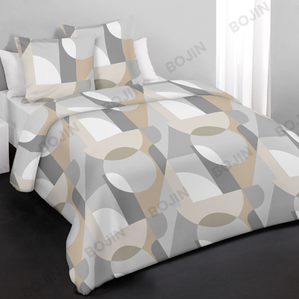 100% polyester geometrisk print 3 STK mikrofiber dyne sengesæt til All Seasons